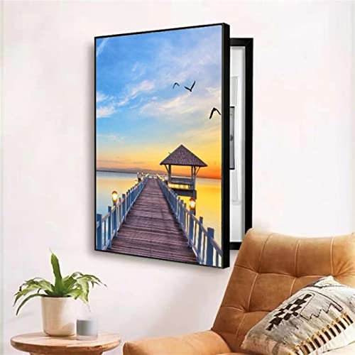 LANALY Stromzähler-Kasten Dekorativer Anstrichblock-Verteilerkasten verstecken Gemälde-Abdeckung Elektrokasten-Abdeckung Theken-Abdeckung Dekoration verstecken Gemälde (Color : 3, Size : 35 * 45)