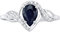 SILVEGO Damen Ring aus 925 Sterling Silber mit echtem dunkelblauem Saphir und Zirconia