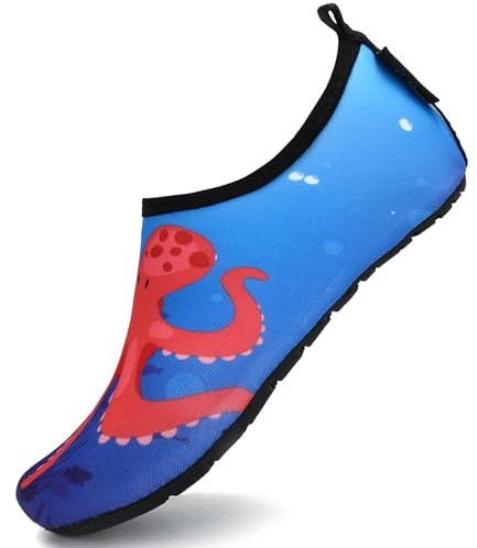 SAGUARO Badeschuhe Kinder Wasserschuhe Jungen Mädchen Schwimmschuhe Schnelltrocknung Strandschuhe Aquaschuhe Leicht Tauchschuhe Neoprenschuhe Surfschuhe Stil:6 Blau B, Gr.36/37 EU