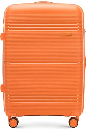 WITTCHEN Mittelgroßer Koffer aus leicht Polypropylen Einfarbigem TSA Teleskopgriff Größe M 65L Orange