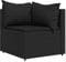 vidaXL Garten Ecksofa, Gartensofa mit Kissen Stahlrahmen, Modular Sofa für Garten Terrasse, Gartenmöbel Loungemöbel, Schwarz Poly Rattan