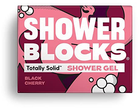 Shower Blocks - Black Cherry Shower Gel | Plastic, SLS, SLES & Paraben Free | Natural & Vegan | Moisturising Body Soap For The shower