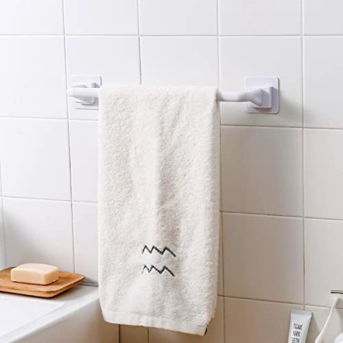 Barre porte-serviette autocollante blanche sur support mural pour serviette de bain 26,5 cm