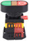 APBB-22 / 25N Luz LED Interruptor de Botón Pulsador Doble NO + NC Interruptor de Botón Pulsador Momentáneo Botones Rojos o Verdes 74 X 55 X 29 Mm / 2.91 X 2.17 X 1.14 Pulgadas (220V)