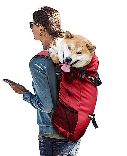 Galatée Hunde -Rucksack, Hundeträger Verstellbarer Rucksack, Vollständig Belüftet, Hundeträgertasche, Haustier -Rucksack Für Das Gehen Im Freien Im Freien, Das Bergklettern Zu Gehen(Rot)