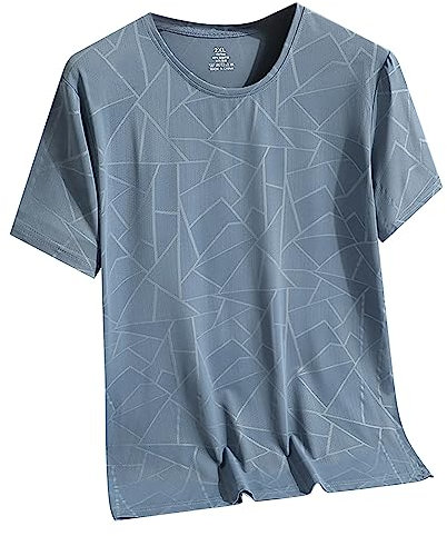 Ice Screen Eye T-Shirt Herren, Neuer Sommerdruck, lockere, l鋝sige, laufende halbe 膔mel, atmungsaktive Sport-Kurzarm (M,Blau-a)