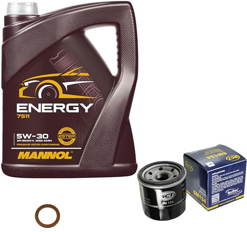 Inspektionspaket 5L MANNOL 5W-30 für 323 S VI 626 III Hatchback Xedos 6 2 | Motoröl MANNOL Energy 5W-30 SCT Ölfilter Dichtring
