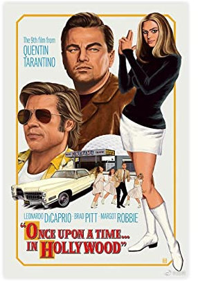 SORECI Leinwandposter Once Upon A Time in Hollywood, Wandkunst, Dekor, Bild, Gemälde für Wohnzimmer, Schlafzimmer, Dekoration, ungerahmt, 50 x 75 cm