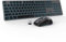 Wireless Keyboard and Mouse, Rechargeable Bluetooth Key Board Mouse Combo, Jiggle,Slim Full Size Silent 7 Color Backlit 2.4G USB Keyboard for Windows/Mac/iMac/MacBook/Laptop/PC, Gray