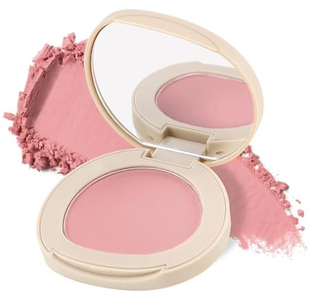 Boobeen Powder Blush Matte Single Color Blush, Pressed Blush Face Makeup Blusher High Pigment Blush for Colorful, Long-wear Glow, Natural Flush Tint for Cheeks