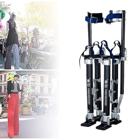 LINCYS 15-40 Zoll Verstellbare Aluminium-Werkzeugstelzen, Langlebige Und rutschfeste Arbeitsstelzen, Trockenbau-Stelzen Mit Rutschfesten Fußplatten Und PVC-Knieschützern,24-40inches
