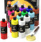 Shuttle Art Acrylic Paint Set, 15 Pack Large Bottle Set, 473ml/16oz Each, 14 Colours and Extra White, Art Paint for Artists & Kids on Canvas, Wood, Crafts