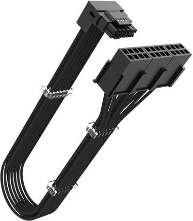 Akasa 90 Degree 12VHPWR Cable 12+4 Pin to 3 x 8 Pin Male to Female, 16AWG, 30cm (Black), Maximum 600W, Compatible with RTX 4090 4080 4070Ti 3090Ti Graphics Card with Legacy PSU, AK-CBPW31-30BK