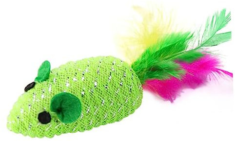 Beavorty 5pièces Lot de Jouets Souris Tissée Polyester Vert pour Chat Jouets Enrichissement Intérieur Amusants Et Interactifs Aide à Prévenir Les Griffures sur Meubles Et Sols