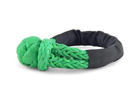 UHMWPE - Grillete suave de 12 mm, polietileno de peso molecular ultra alto, grillete de cuerda sintética resistente para remolque, recuperación, todoterreno, 4 x 4, vela, ATV (verde)