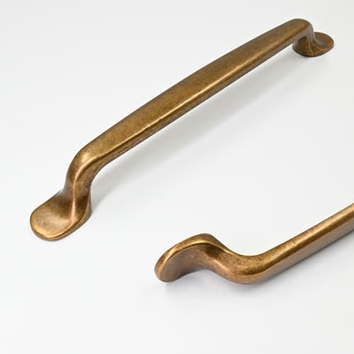 Coinkoly 10 Pack Antique Brass Cupboard Handles - 160mm Hole Centers - Kitchen & Wardrobe Handles - UK0004