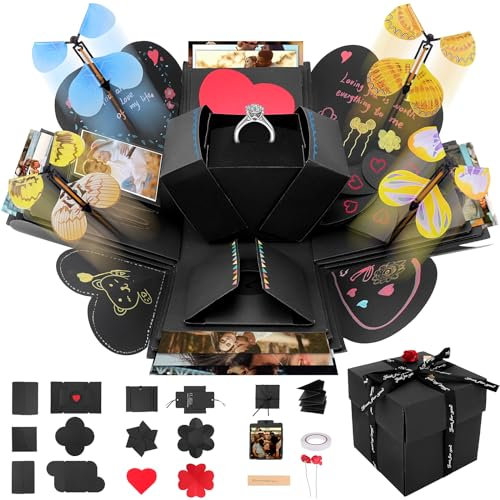 SelfTek Überraschungsbox Handgemachte Foto Scrapbooking Geschenk Box Kreieren Sie das überraschendste Geschenk für Weihnachten Geburtstag Jubiläum Valentinstag Hochzeitsgeschenk