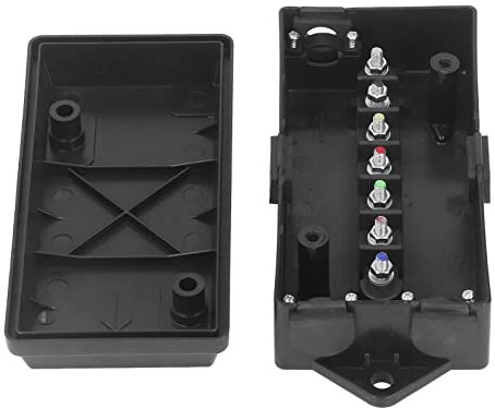 Trailer Junction Box 7 Way ABS Connector Distribution Block - Waterproof and for Trailers, Boats, and Dining Cars