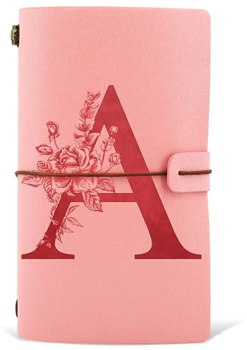 PU Leder Notizbuch Tagebuch, Nachfüllbares Tagebuch für Frauen Mädchen, Rosa Notizbücher zum Geburtstag Dankeschön Geschenk für Freund, Schule, Lehrerin, Erzieherin, Schwestern, Kollegen, Mama(A)