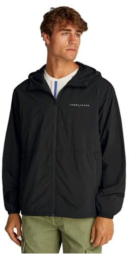 Tommy Jeans Uomo Giacca a Vento Chicago con Cappuccio