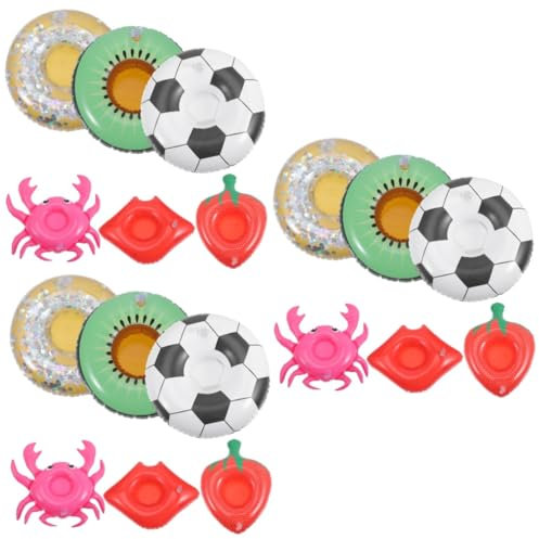 SAFIGLE 18 Piezas Portavasos De Agua Bebidas para Niños Flotador Flamenco Bandeja Flotante para Vasos Bandeja De Piscina Flotante Posavasos Inflables Bebida Flota De Polivinilo