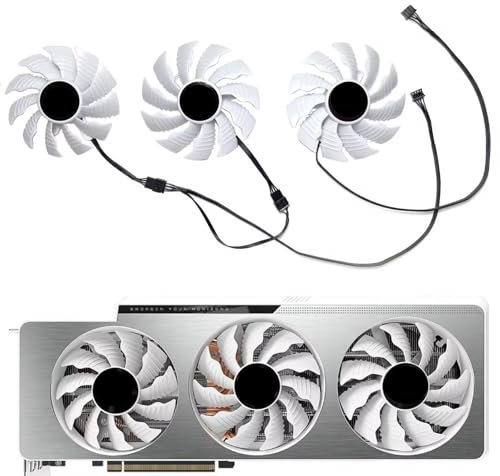 Dotodo T129215SU Graphics Card Fan, Replacement Cooler for GIGABYTE GeForce RTX 3070 Ti 3080 3080 Ti 3090 VISION OC (Fan-ABC)