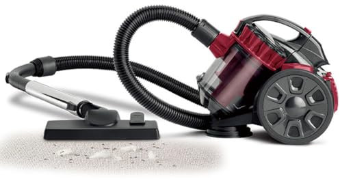 OFNHJK Hard Floor Cleaner, 2600W High Power Bagless Cylinder Vacuum Cleaner, 1.5 Litre Capacity, 4 stage HEPA filter, for Dust, Dirt and Floor, Turbo tool for Pet Hair