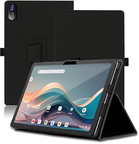 Funda para Acer Iconia Tab M10 LTE 10.1 Pulgadas, Acer Iconia Tab M10 LTE Tablet Funda, Funda Protectora Plegable con Soporte para Lápiz y Correa para la Muñeca, Protección Total. (Negro)