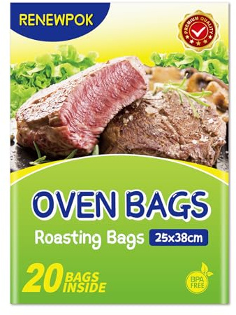 Roasting Bags for Oven with Ties for Roasting Chicken, Meat & Fish Multi Purpose Cooking Bags (20PCS, 11 * 15 Inch)