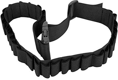 Patronengurt für Jagd, Patronengürtel, Schrotflintengürtel Patronengurt, 29 Loch Klopfer Gürtel, 130cm Lange, Nylon Schnaps Shell Gürtel für Draussen Sportarten Camping Jagd (Schwarz)