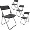 Klappstuhl im Rattan Design schwarz 4er Set - 82 x 46 cm - Gartenstuhl mit Rückenlehne klappbar in Flechtoptik - Bistrostuhl Terrassenstuhl Gartenmöbel Stuhl für Garten Balkon Terrasse Küche