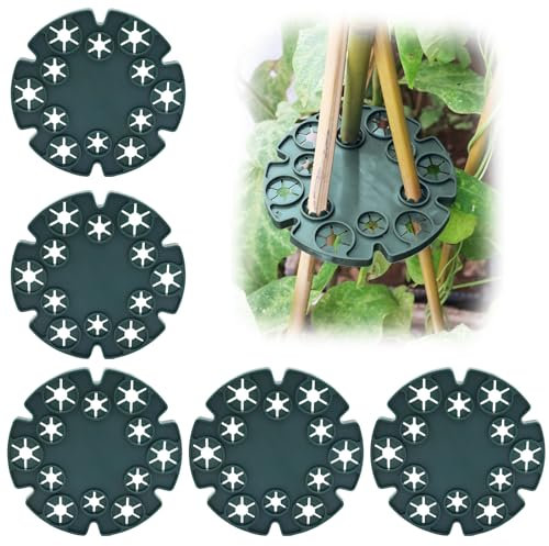 5 Stück Pflanzenstütze Staudenhalter, Bohnen Rankhilfe Mit 12 Löch, Rankhilfen für Kletterpflanzen Garten, Plastic Strauchstützen Kletterpflanzenhilfe, Kunststoff Runde Rankhilfen