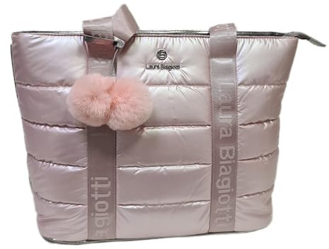 Laura Biagiotti Borsa Donna Tote in Piumino, Doppi Manici, Tasche Interne, Dimensioni 43x30x16 cm LINEA QUESHIRE ART. LB24W-117-1 (ROSA ANTICO)