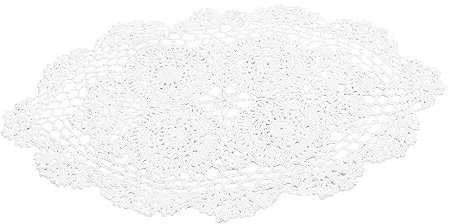 HOLIDYOYO Mantel Individual de Encaje de Ganchillo Blanco Tapete Decorativo para Comedor Rústico para Bodas y Celebraciones
