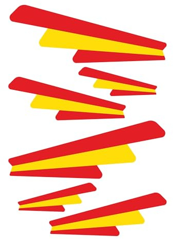 Autodomy Pack 6 Uds Pegatinas Stickers Bandera España Lisas | | Pegatina España Coche Moto Scooter Quad ATV Biclicleta Cascos | Adhesivos Resistentes a la Luvia y al Sol