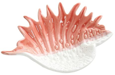 Flaroey Conch Trinket Dish, Conch Ceramic Jewelry Tray, Aesthetic Room Decor for Rings Eamings Necklaces Bracelet Keys Easy Install
