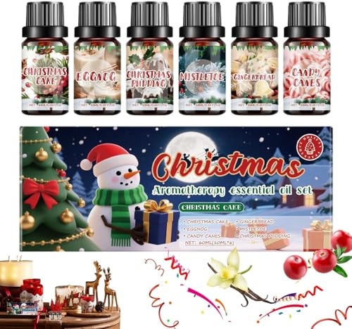 Weihnachtliches Duftöl-Set, Winter-Duftöl-Geschenkset, Für Kerzenherstellung Und Seifenherstellung, L-ebkuchen, Zimt, Zuckerstange, Duft-Geschenkset