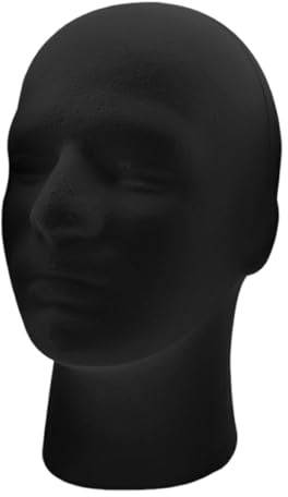 Generisch Männlich Modellkopf, Haarperücken Schaufensterpuppe Mannequin , PVC Perückenkopf Dekokopf Für Helme Mützen Brillen Kopfhörer. Dekorativer Aussteller Schaufenster