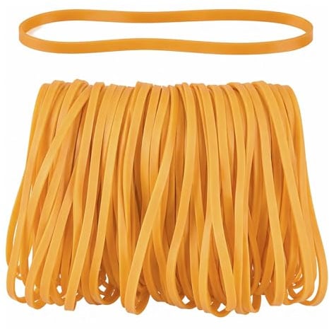 Lot de 100 Élastiques en Caoutchouc 10 cm x 5 mm Jaune | Caoutchouc naturel, épais et réutilisable, forte élasticité, pour bureau, école et rangement à la maison