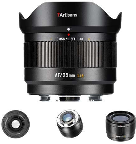 7artisans AF 35mm F1.8 APS-C Objectif pour FX Monture,180g,Grande Ouverture,Objectif autofocus avec Reconnaissance faciale,pour Fuji X Monture Fuji X-H/T/T30/S/E/A