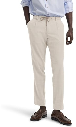 bugatti Herren Bundfaltenhose 1950-16004E | Tapered Fit mit Stretch und elastischem Bund