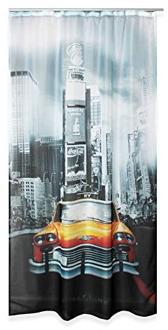 Haus und Deko Voile Vorhang 140 x 245 cm Kräuselband Digitaldruck New York City halbtransparent lichtdurchlässig Gardine Dekoschal Wohnzimmer Schlafzimmer Fensterschal