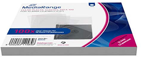 500 Mediarange CD wrap sleeve for CD standard 10.4mm or 2 x 5.2mm jewel case with Resealable Flap