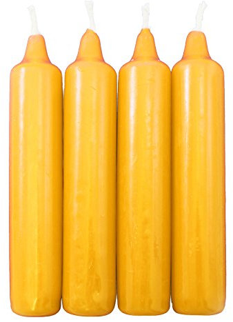 25er Pack Berliner Baumkerzen goldgelb ca. 23 x 130 mm (25 x 4 Stück) Weihnachtskerzen, Christbaumkerzen, Pyramidenkerzen, Baumkerzen, Kerzen, Adventskerzen