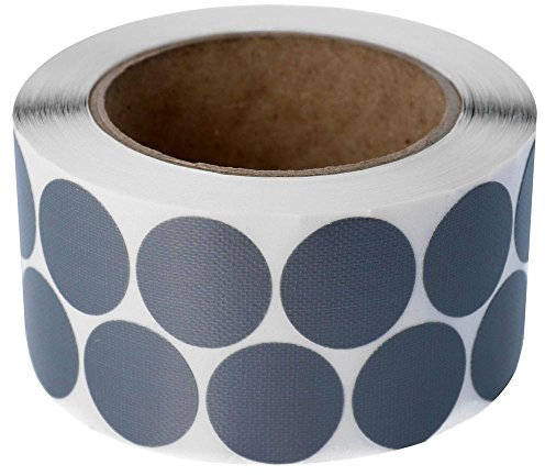 TE-Office 1000 Stück Rolle 76mm 2-bahnig Kern Nylon Klebepunkte Markierungsetiketten Haftetiketten 30mm rund in grau