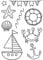 Stempel Clear von EFCO, Strand, A7 / 74 x 105 mm, 9-teilig, transparent