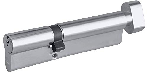 Asec Nickel Plated 120mm 6-Pin Euro Double Key & Turn Cylinder - 45 / T75