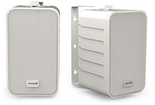 Audibax PR-42W Altavoces Estantería HiFi y Sonorización Blancos + Soportes Pared