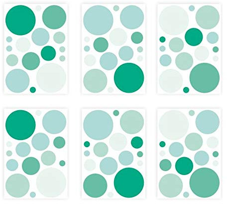 136 Wandtattoo Punkte-Set mint grün - 96 Stück - Babyzimmer Kinderzimmer Sticker und Aufkleber Möbel- und Wanddeko Junge Mädchen