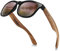 GREENTREEN Holz Sonnenbrillen für Herren und Damen mit UV400-Schutz/Rahmen aus Zebra Holz (Bräune)